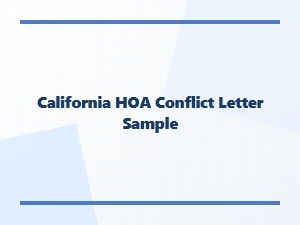 California Hoa Conflict Letter Sample