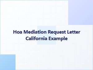 Hoa Mediation Request Letter Example California