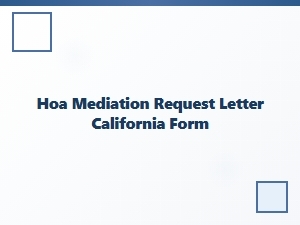Hoa Mediation Request Letter California Form