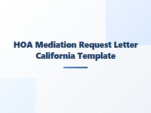 Hoa Mediation Request Letter Template California