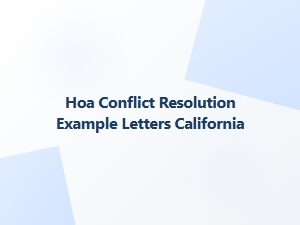 Hoa Conflict Resolution Example Letters California