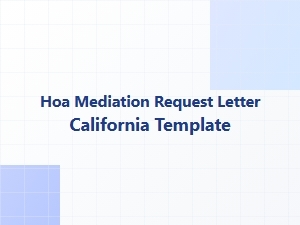 Hoa Mediation Request Letter Template California