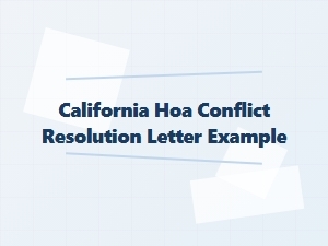 California Hoa Conflict Resolution Letter Example Tips