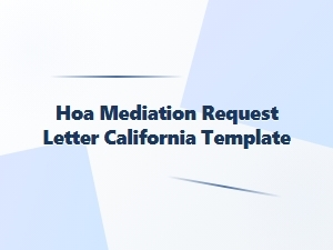 Hoa Mediation Request Letter Template California
