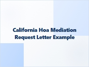 California Hoa Mediation Request Letter Example