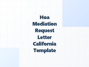 Hoa Mediation Request Letter California Template