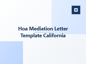 Hoa Mediation Letter Template California