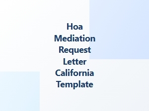 Hoa Mediation Request Letter Template California