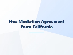 Hoa Mediation Agreement Template California
