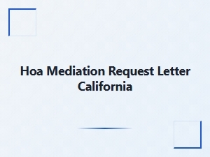 Hoa Mediation Request Letter California Template
