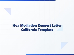 Hoa Mediation Request Letter California Template