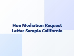 Hoa Mediation Request Letter Sample California