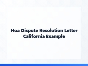 Hoa Dispute Resolution Letter Example California