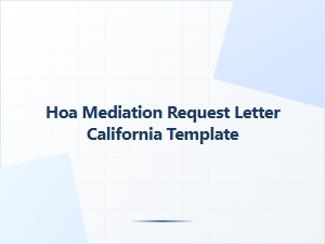 Hoa Mediation Request Letter Template California
