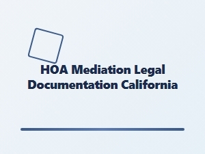 Hoa Mediation Legal Forms California