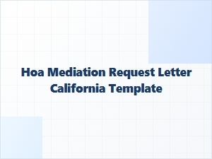 Hoa Mediation Request Letter California Template