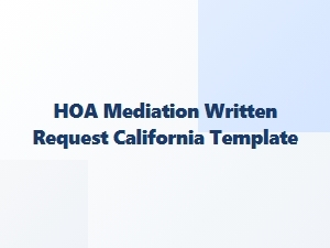 Hoa Mediation Legal Forms Template California