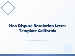 Hoa Mediation Letter Sample California