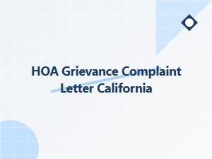 Hoa Mediation Letter Sample California Grievance