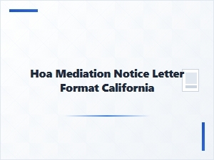 Hoa Mediation Notice Letter Sample California