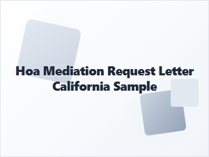 Hoa Mediation Request Letter Sample California