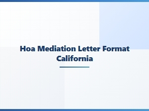 Hoa Mediation Request Guidelines California
