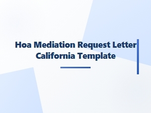 Hoa Mediation Request Guidelines California Template